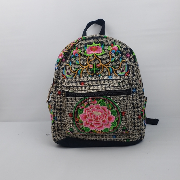mexican bags Handbags - Embroidered floral multicolor backpack 100% mexican art bag new